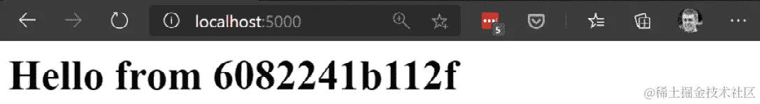 图 7.5 - 展示在 Web 浏览器中的容器化示例应用程序的屏幕截图