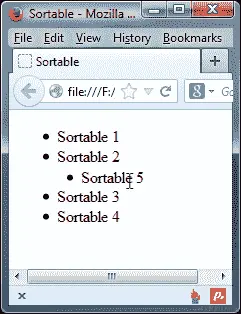 开始使用 sortable 小部件