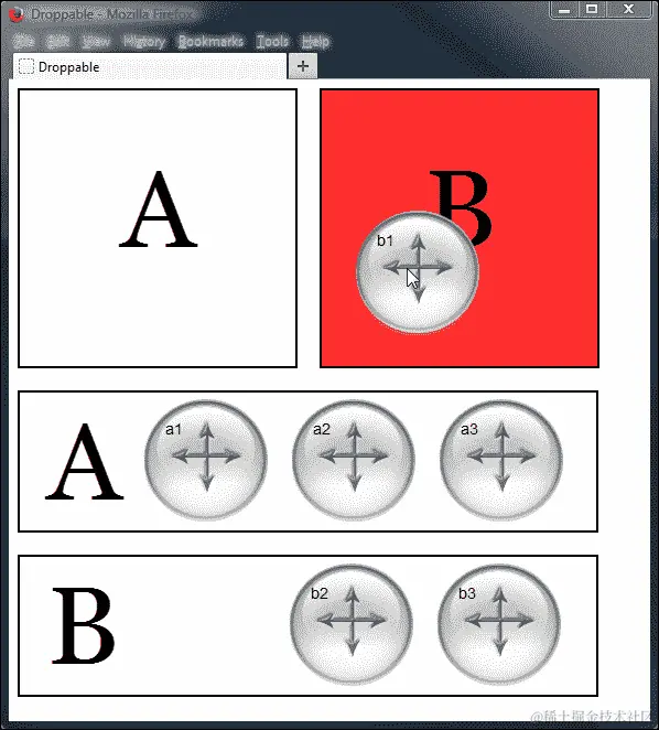 设置 droppable 的范围选项