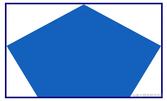 Blue Pentagon In Rectangle With White Padding