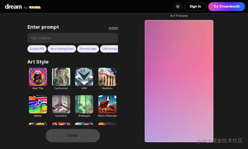 AI图像生成器 - WOMBO的梦想