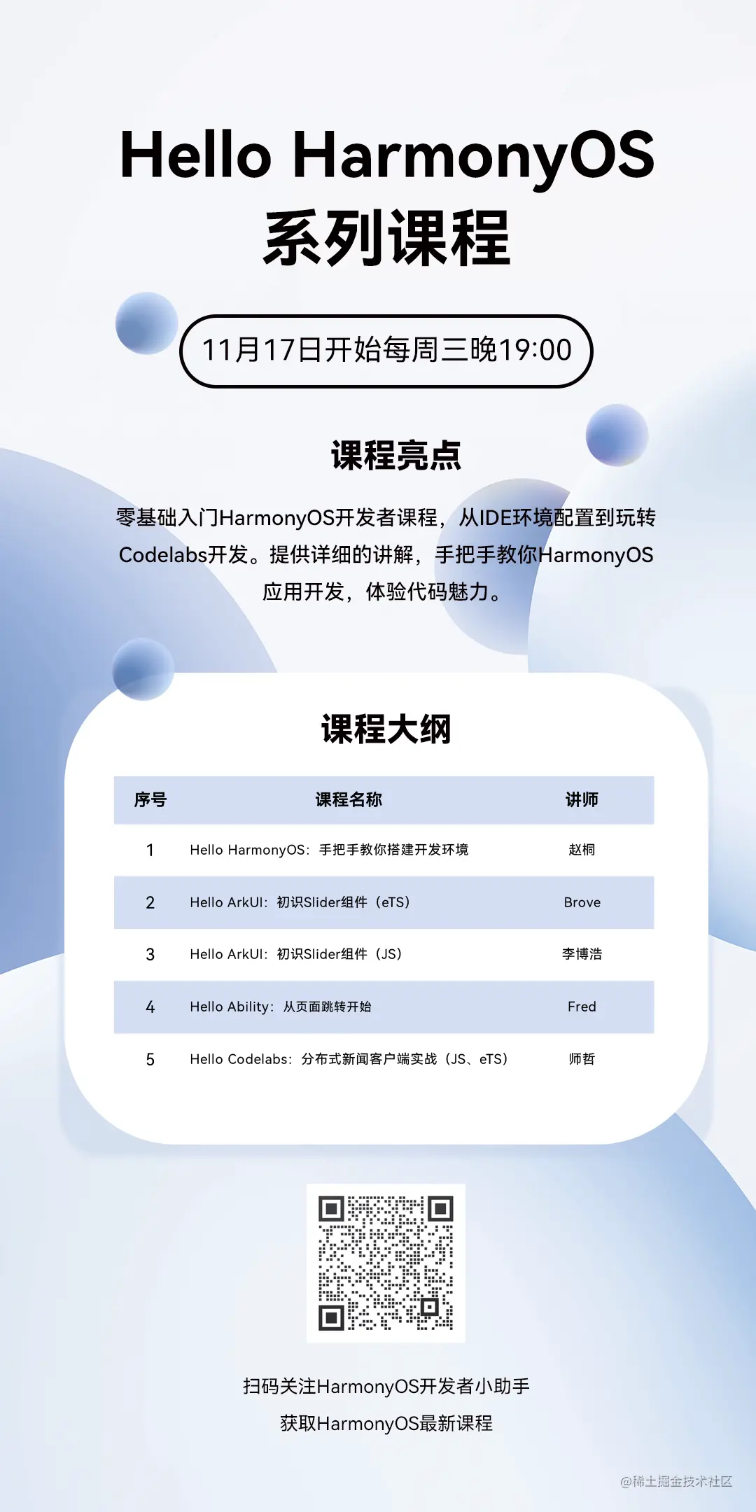 【课程汇总】Hello HarmonyOS系列课程，手把手带你零基础入门-OpenHarmony技术社区