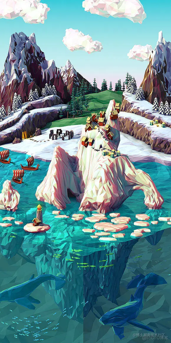 非常高大上的风格~低面建模设计大师的Low-Poly作品_cg吧_百度贴吧