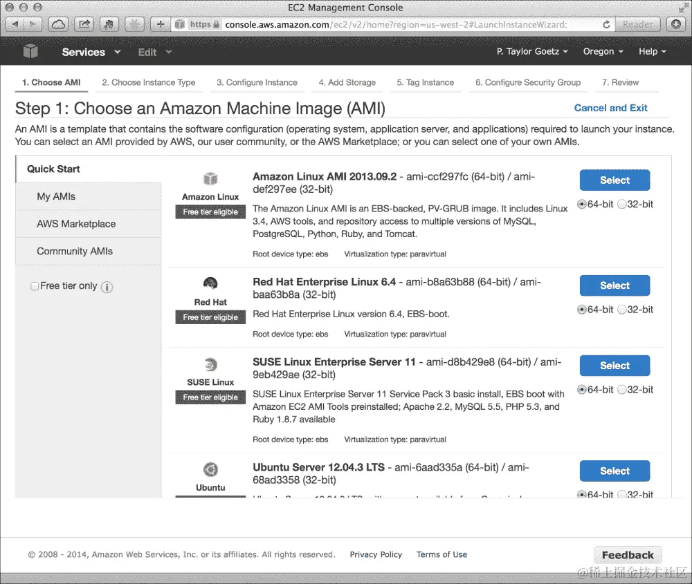 手动启动 EC2 实例