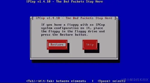 从软盘备份恢复配置