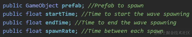图 14.34 - 波浪生成器脚本的字段
