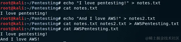 图 2.5 - 组合 notes.txt 和 notes2.txt 的输出
