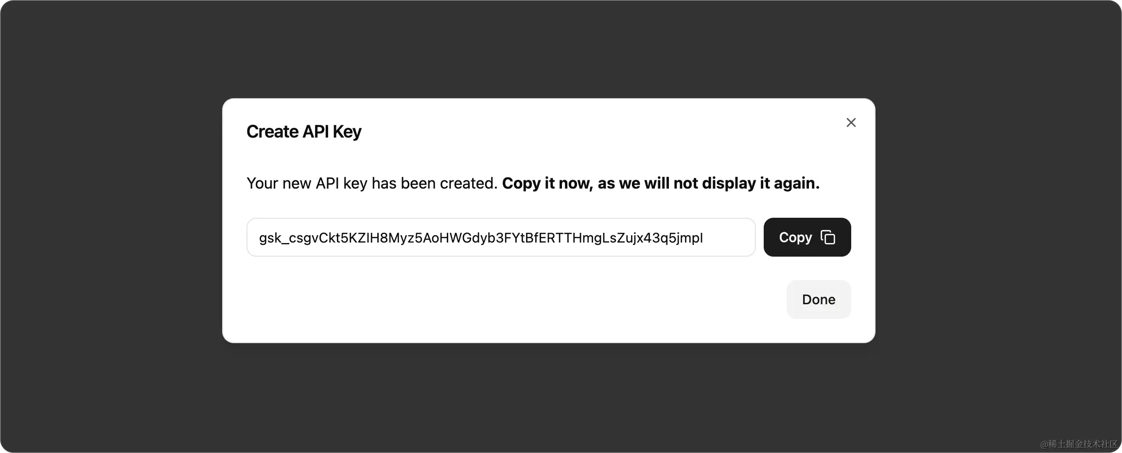  保存 GroqCloud API 密钥 