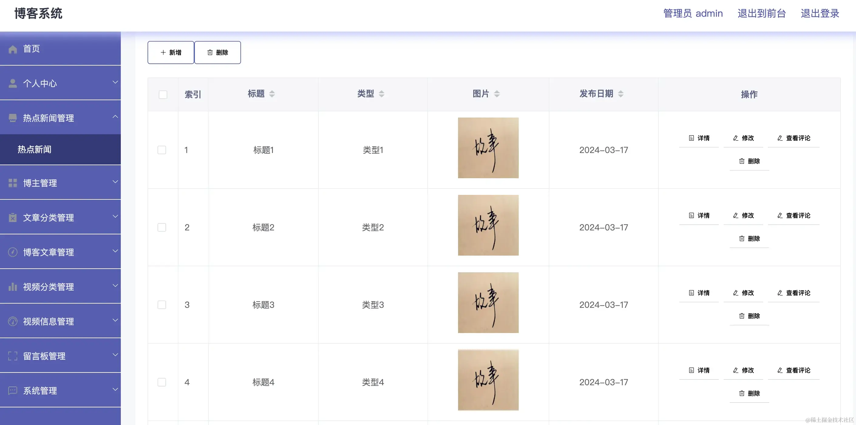 热点新闻管理