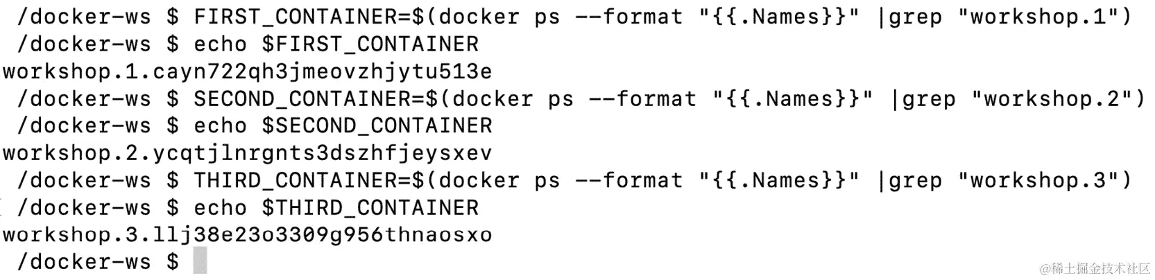 图 15.10：容器名称