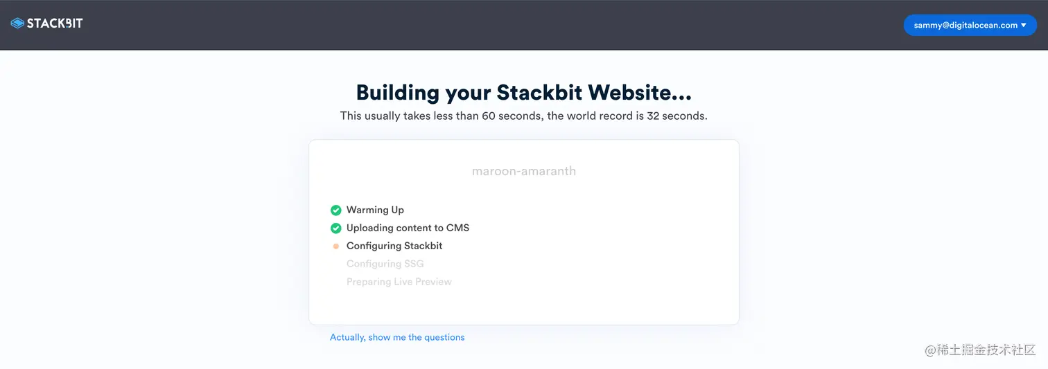 Create your new Stackbit site