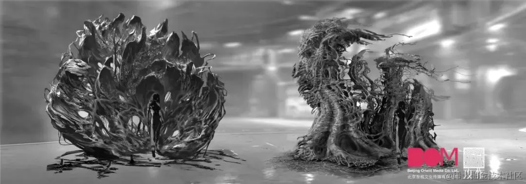 《太空群落》早期设定概念图 - 瑞云渲染