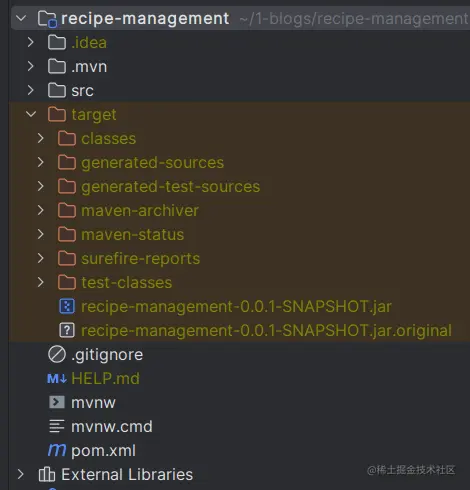 打包spring boot应用后的目标文件