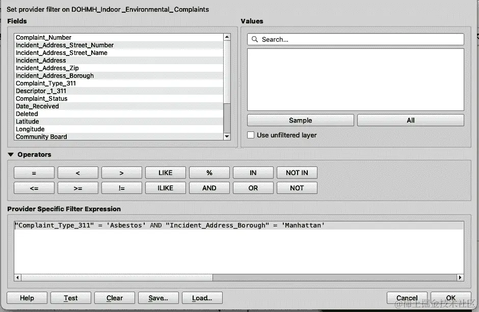根据事件类型和位置过滤数据