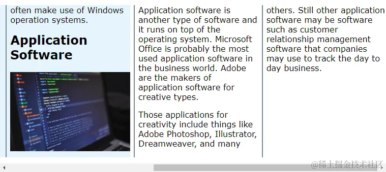 do not set height on column element