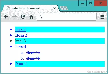 在 jQuery 选择中唯一定位元素