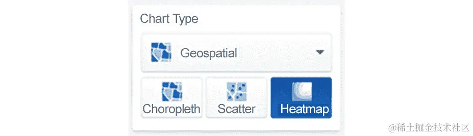 图 12.29：从地理空间图表子类型列表中选择热力图