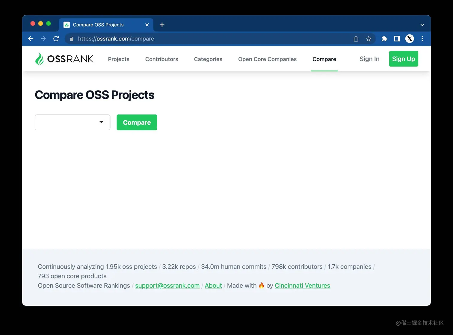 OSSRank - Compare OSS Projects