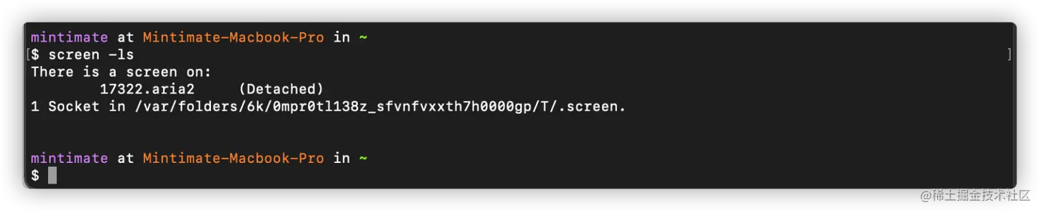 查看已经存在screen