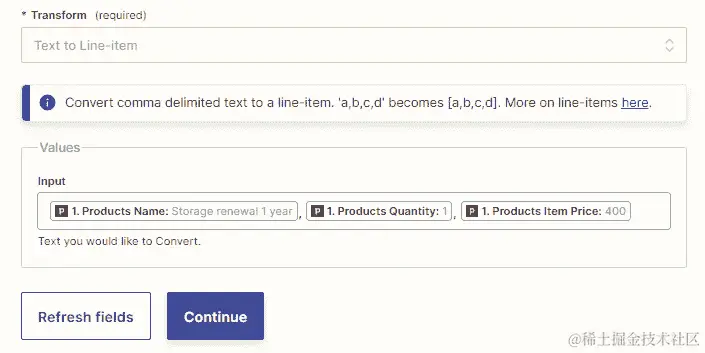 图 18.10 – 使用 Zapier Formatter 工具操作事件将文本更改为行项目的概述