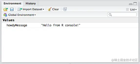 History/Environment Pane