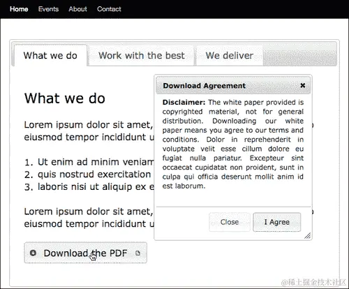 项目：向带有图标的下载按钮添加对话框