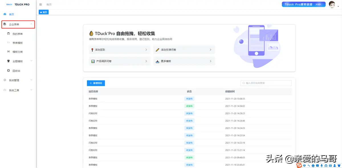 开源软件 | 国产Java开源表单系统TDUCK