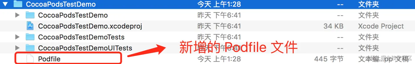 配置文件完成后新增 Podfile 文件 .png
