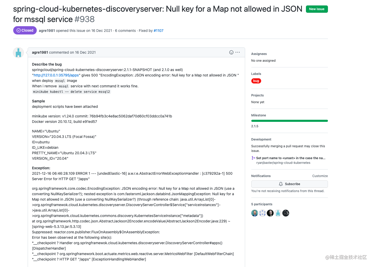 spring-cloud-kubernetes-null-key-for-a-map-not-allowed-in-json