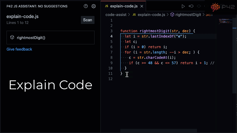 JS Assistant generates code explanation
