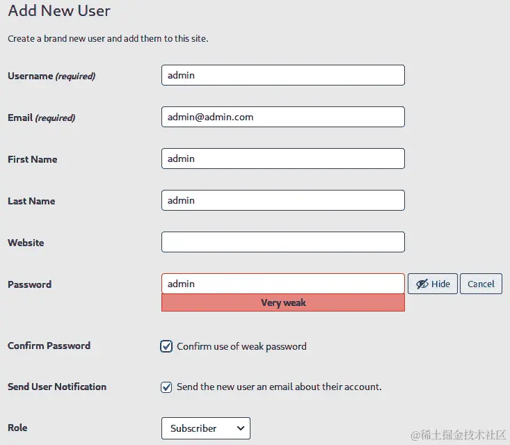 图 9.13 - 创建管理员帐户