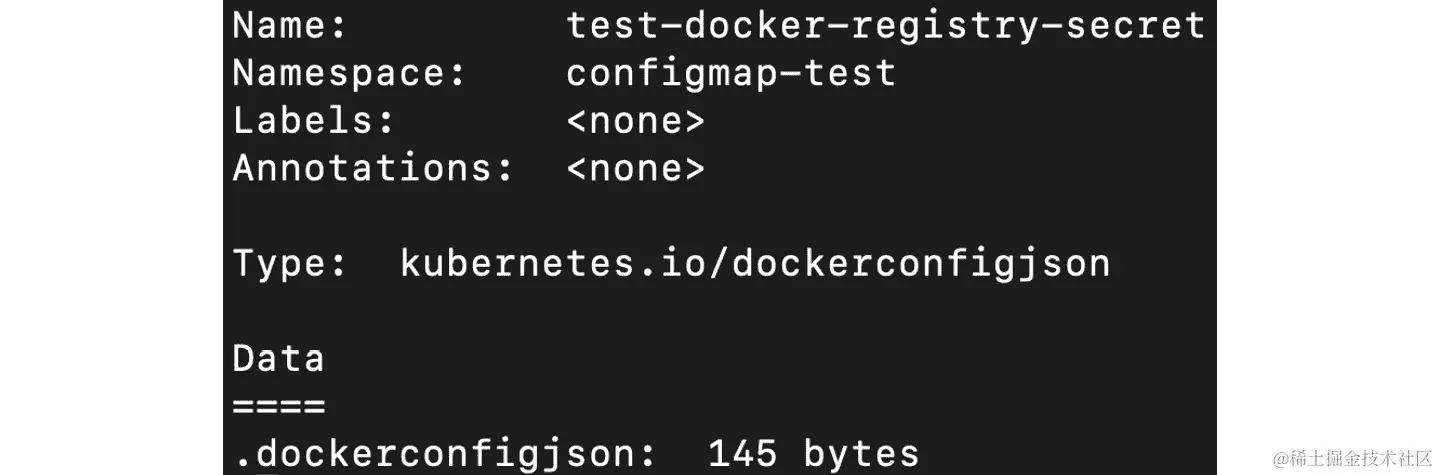图 10.17：描述 test-docker-registry-secret