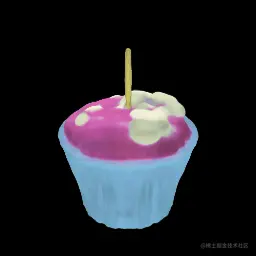 3D render of a birthday cupcake generated using SHAP-E.
