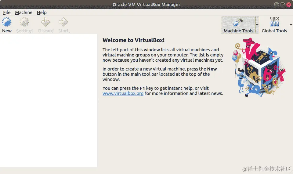 图 7.2：Oracle VM VirtualBox Manager