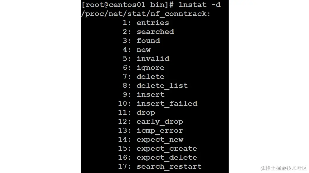 使用 lnstat-d 命令获取网络统计信息