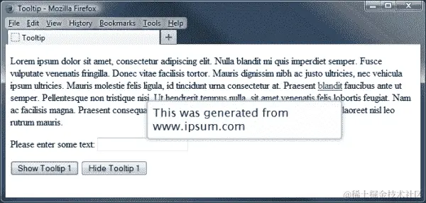 程序化显示工具提示
