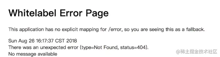 Whitelabel Error Page