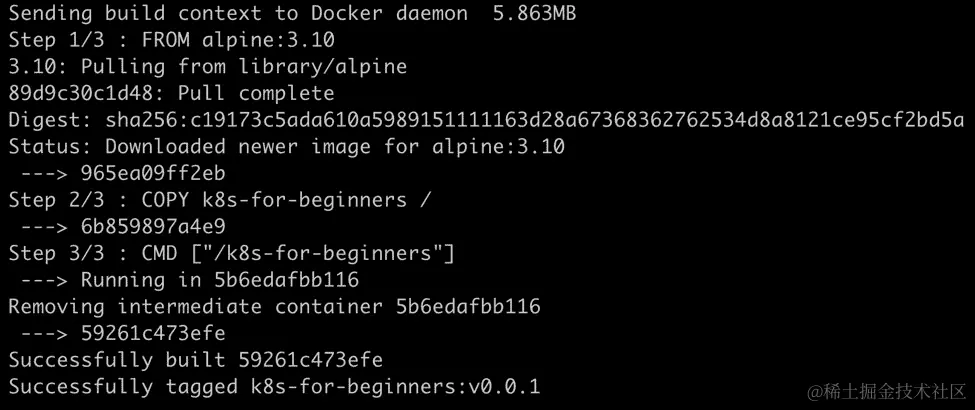 图 1.12：docker build 命令的输出