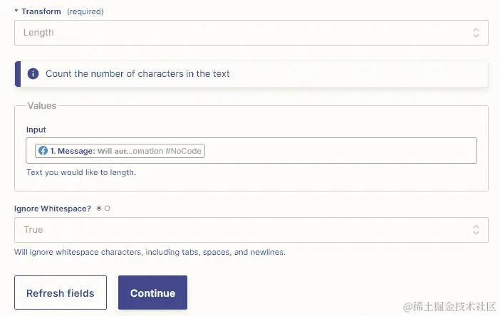 图 16.15 - 使用 Formatter by Zapier 文本操作事件计算字符数
