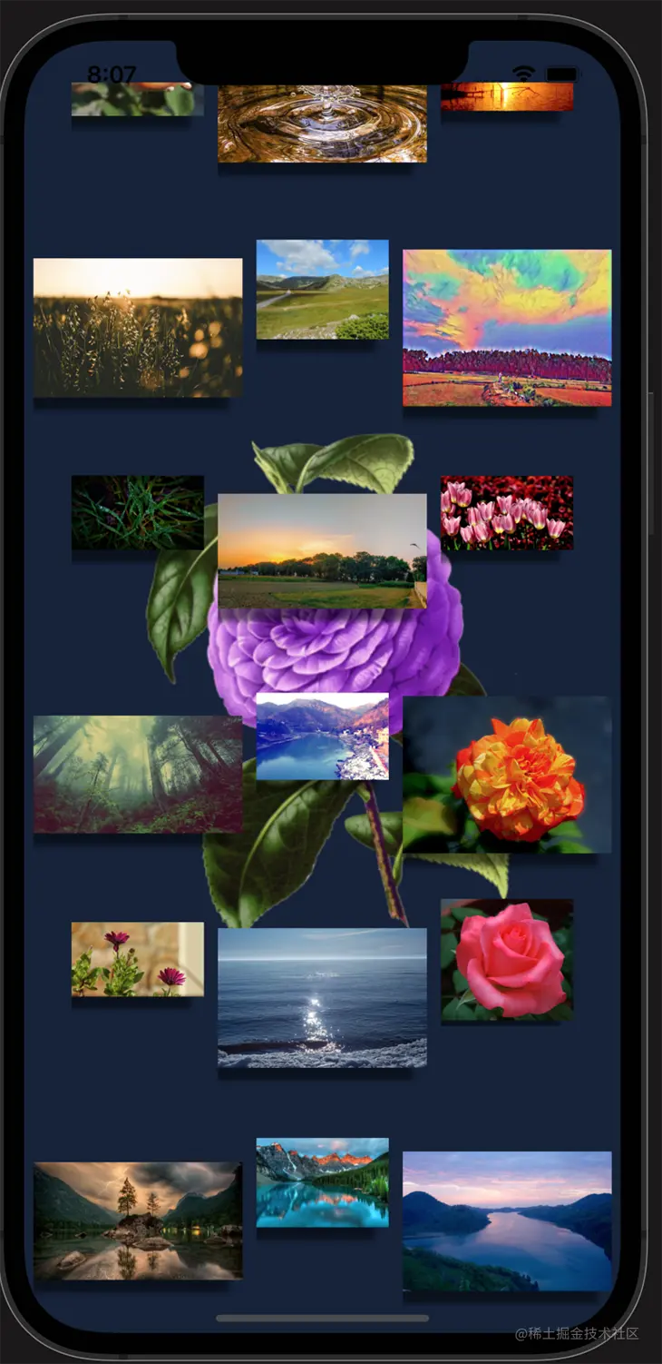 Final result of our React Native Image component demo