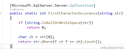Adding SqlFunction attribute before the C# function