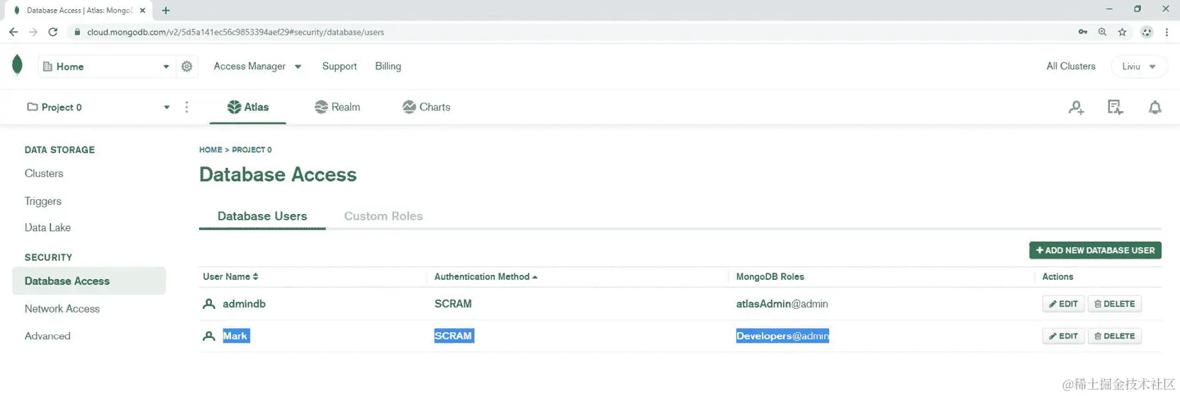 图 3.47：Atlas 数据库用户
