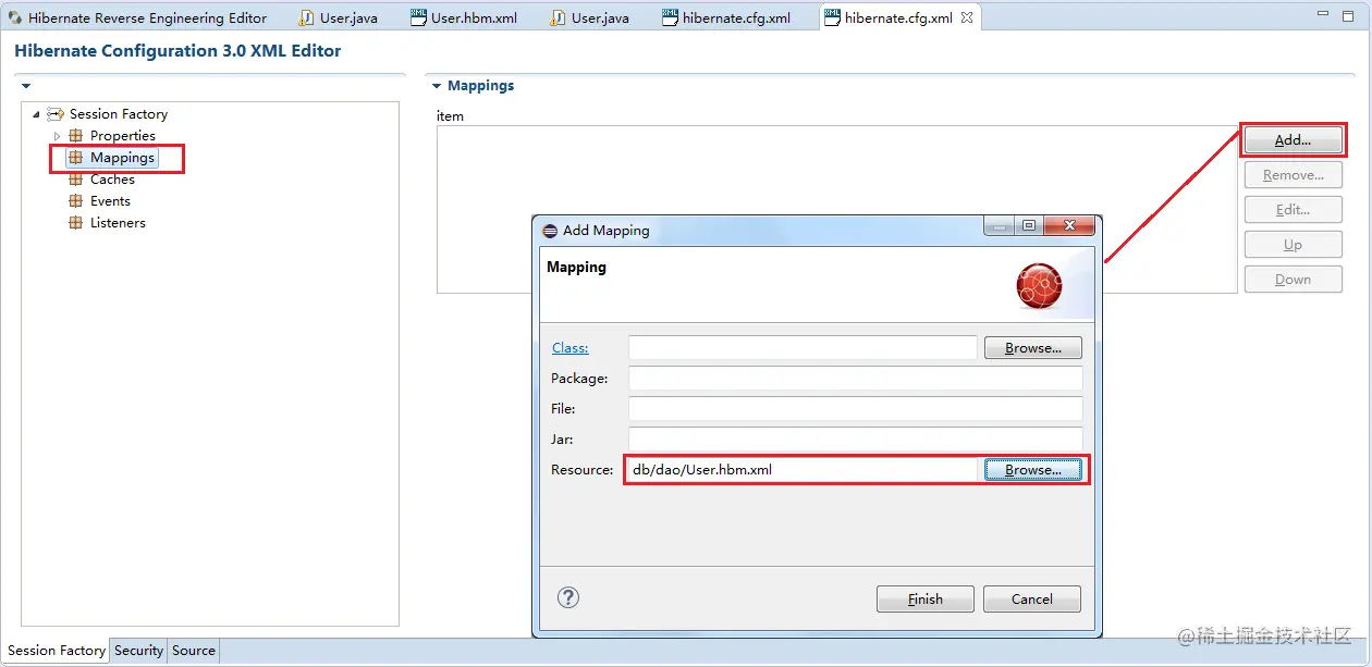 添加类映射配置文件User.hbm.xml