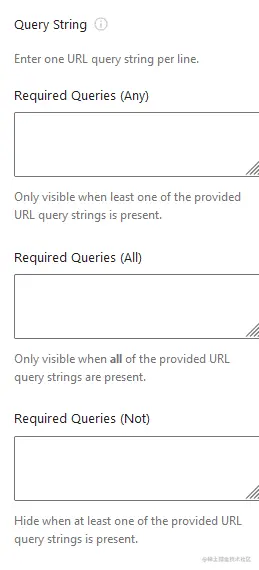 Query String settings.
