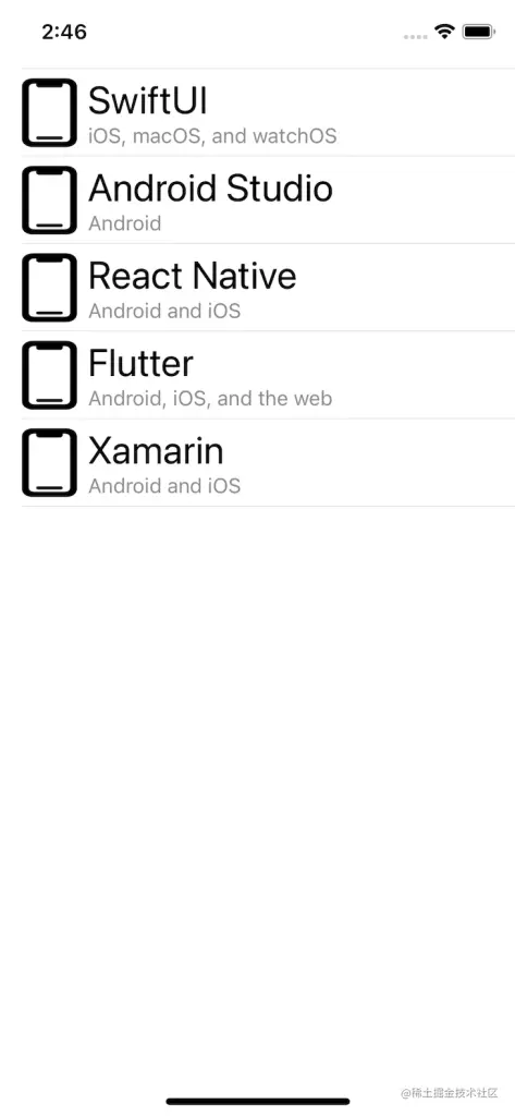 Mobile Device Displaying List Of Technologies And Platforms Supported In the App