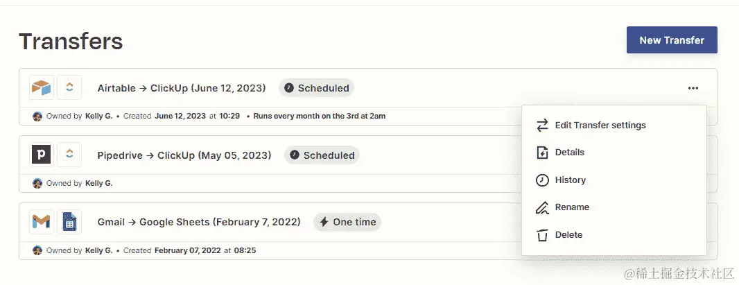 图 13.9 - 从转账仪表板管理您的转账