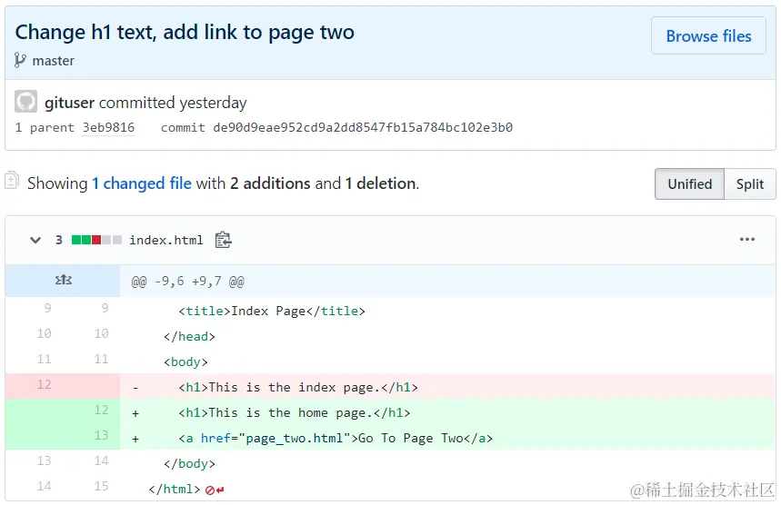 github view diff commit