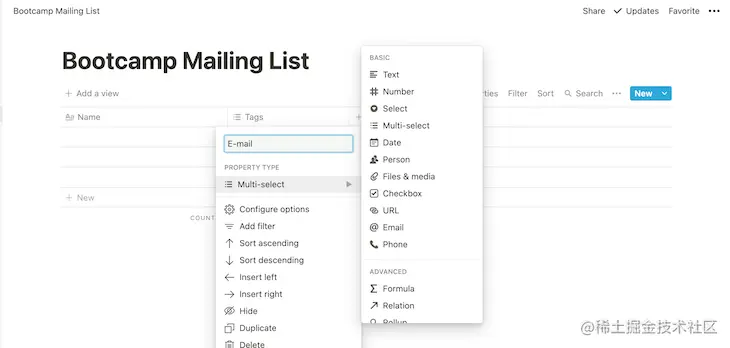 Notion Bootcamp Mailing List