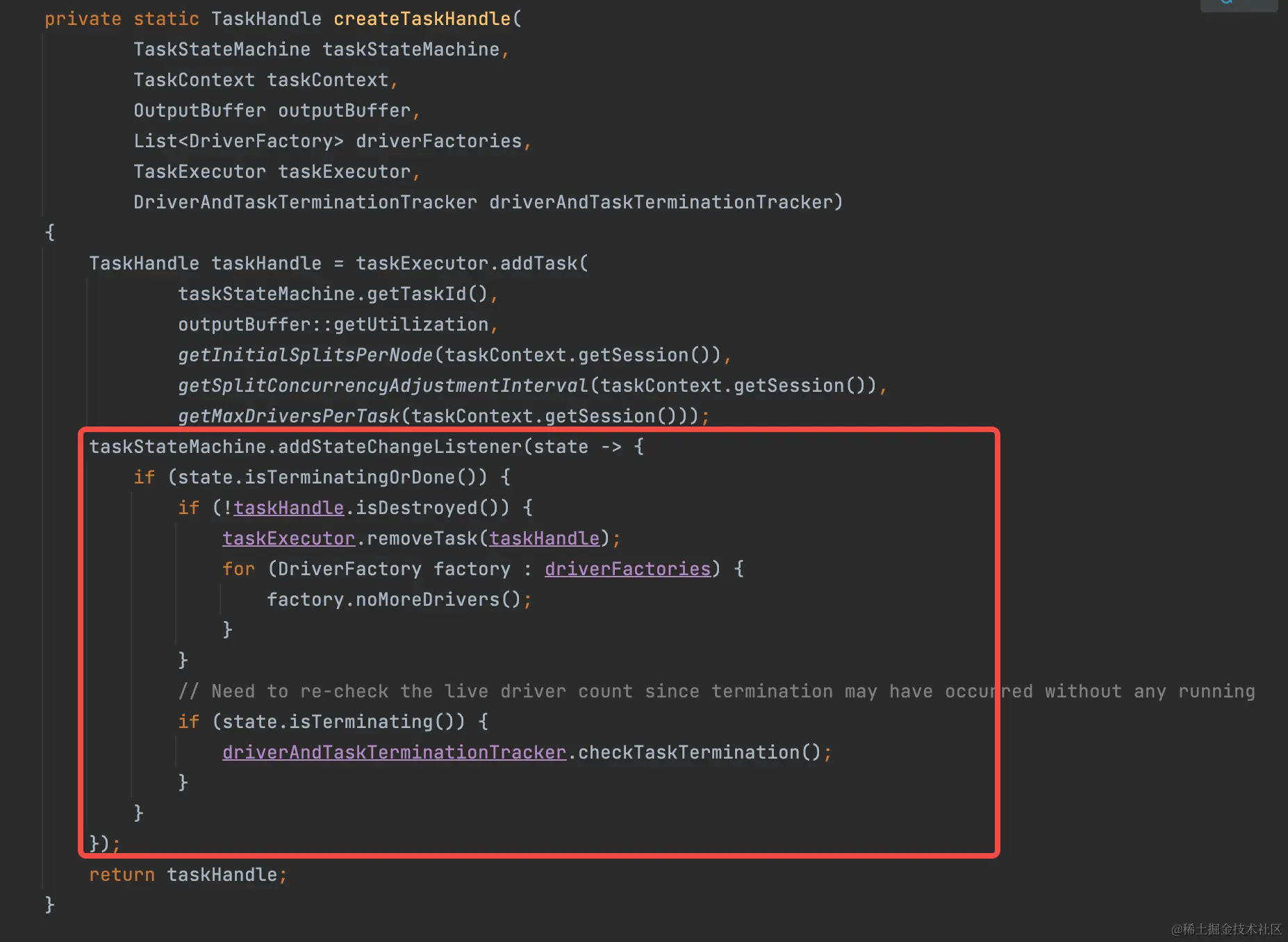 Trino中Task源码解析我们知道，在Trino中一个Query会拆分成多个Stage,一个Stage又会拆分成多个T 掘金