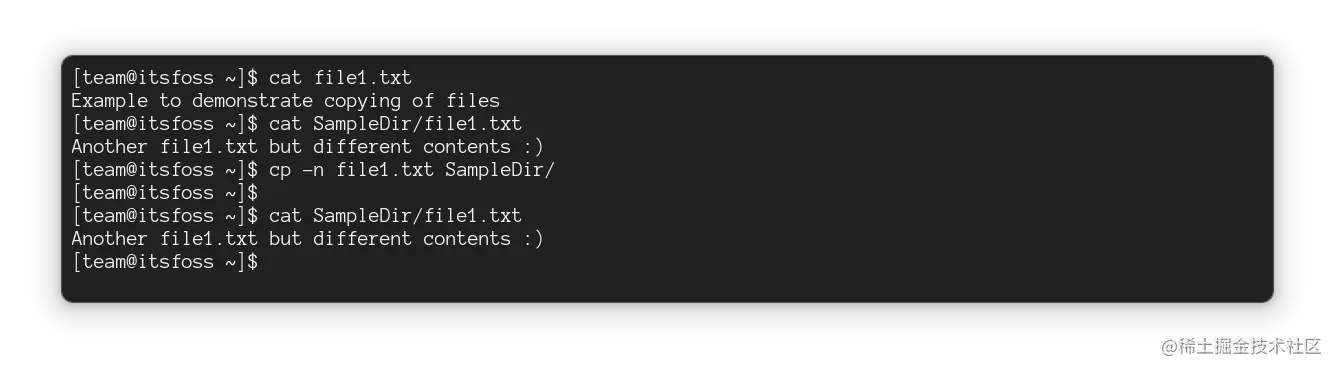 取消覆盖（目录内文件的内容未更改）